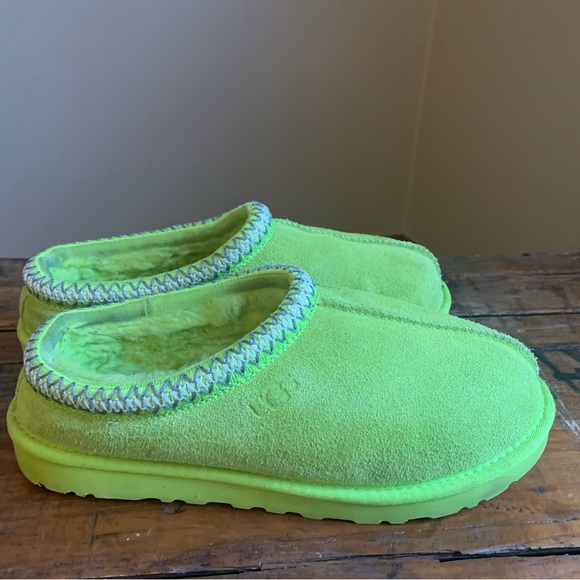 UGG Shoes Ugg Slides Lime Green Suede Slides Poshmark
